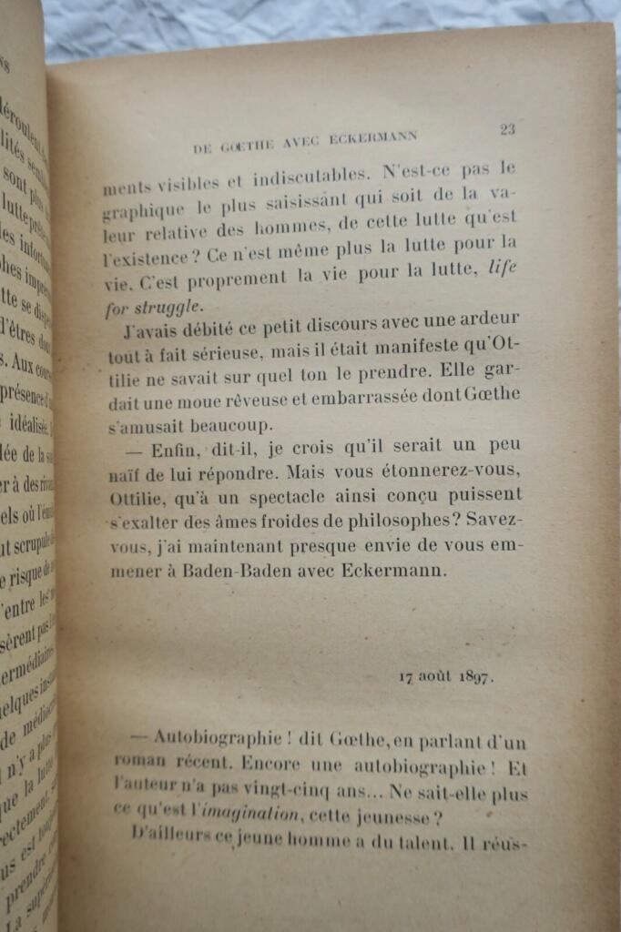 Goethe’s Conversations with Eckermann (1897–1900) with Blum’s inscription