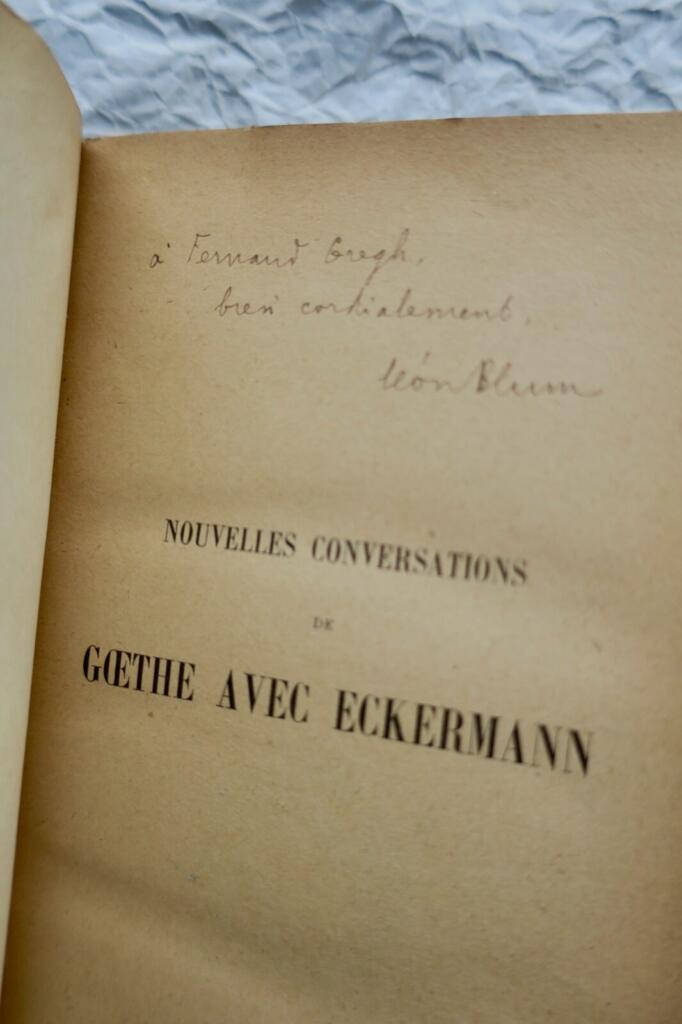 Goethe’s Conversations with Eckermann (1897–1900) with Blum’s inscription
