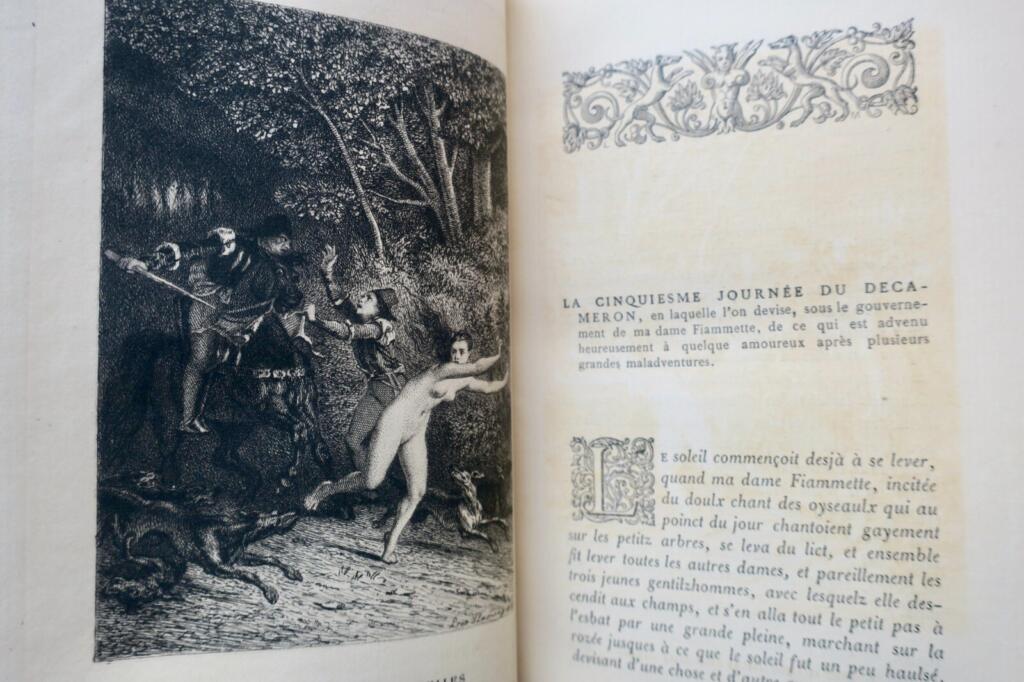 Boccaccios Decameron - Maroquin-Ausgabe mit Illustrationen