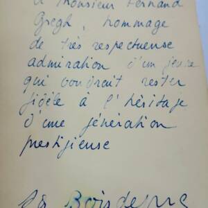 Boisdeffre Métamorphose de la littérature de Barrès à Malraux + dédicace