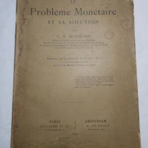 Boissevain, Gideon Maria Le problème monétaire et sa solution 1891