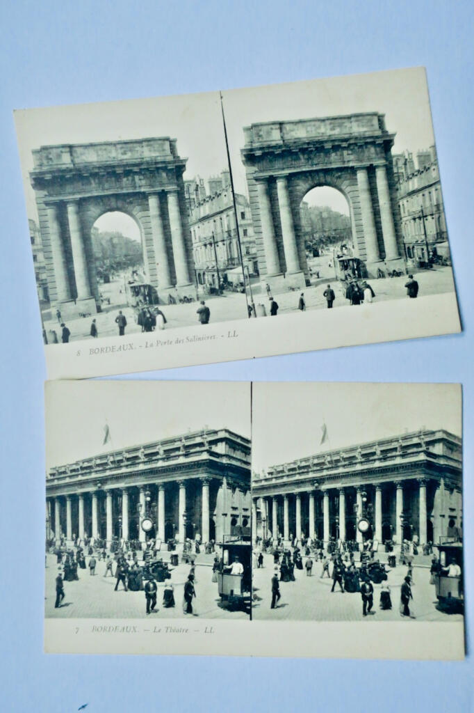 BORDEAUX 33 3 cartes postales stéréo LL
