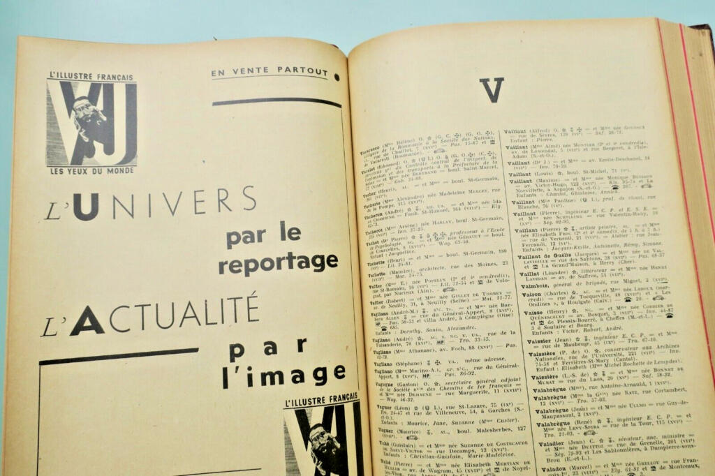 Adressbuch der Pariser Gesellschaft 1939