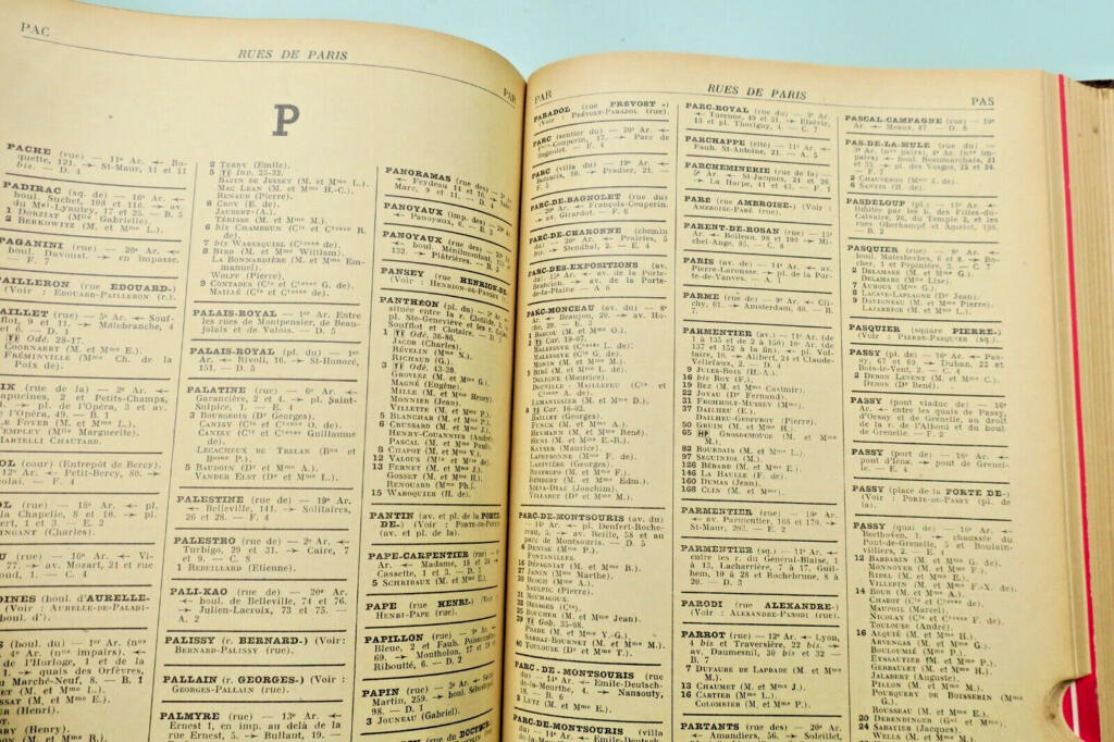 Adressbuch der Pariser Gesellschaft 1939