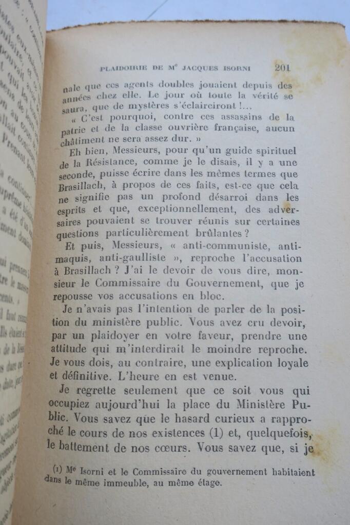 Robert Brasillach's Trial Account