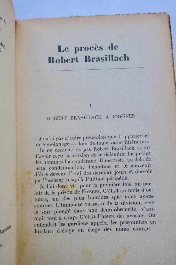 Robert Brasillach's Trial Account