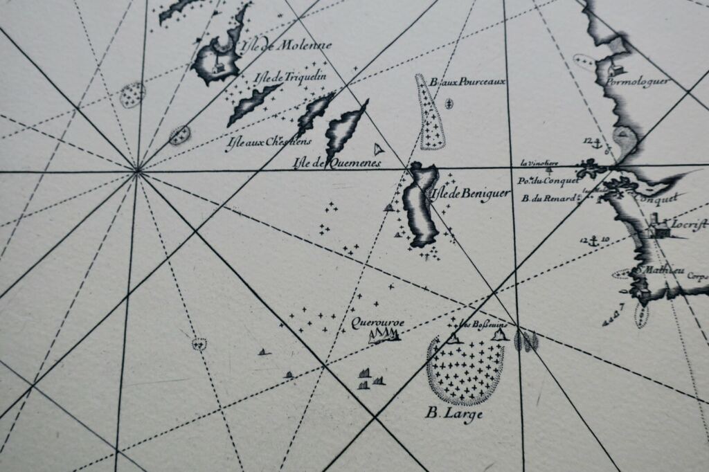 Seltene gestochene Karte des Hafens von Brest, 1669