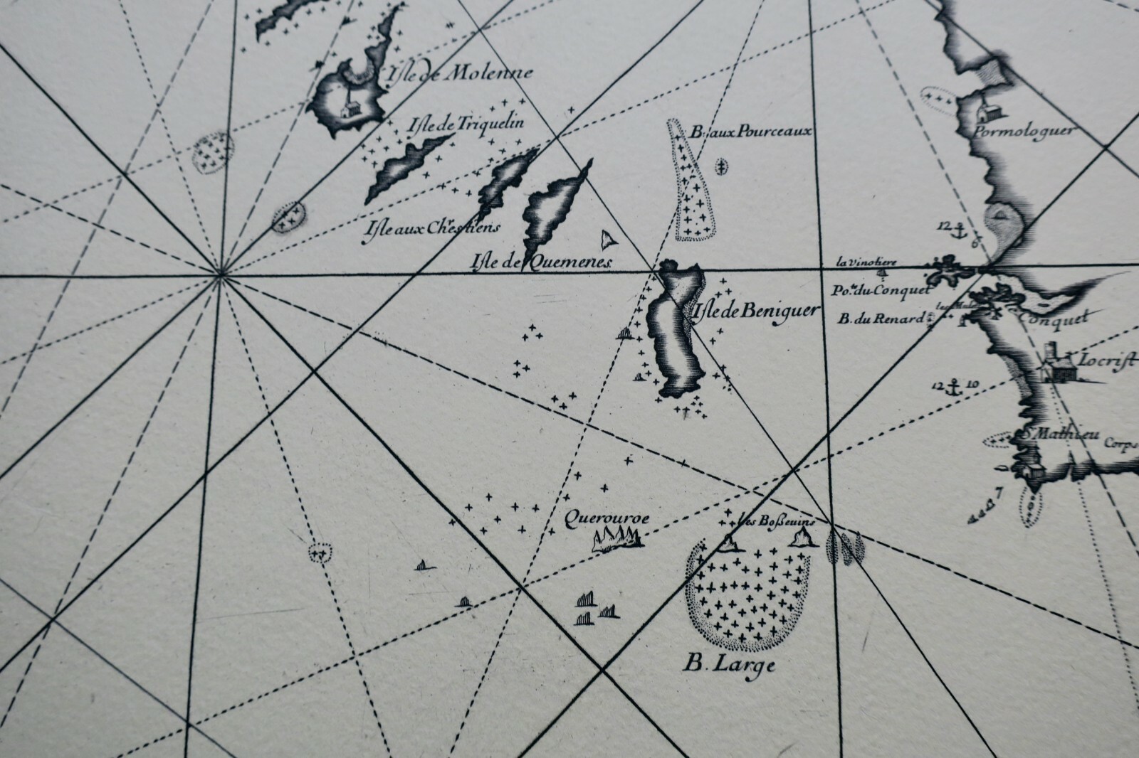 Brest Carte 62,5 x 90 cm carte particulière des environs du port de Brest 1669 – Image 6