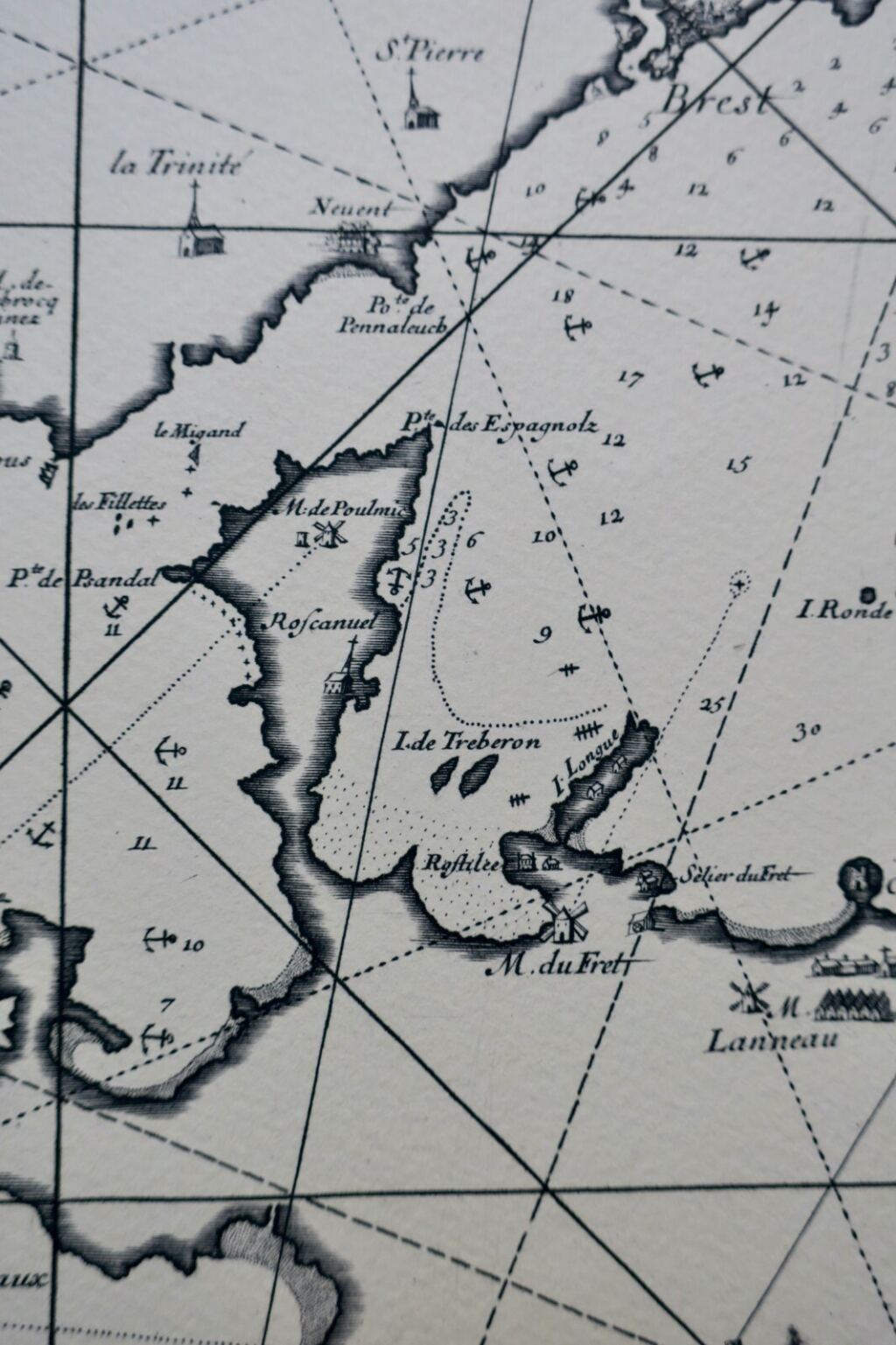 Seltene gestochene Karte des Hafens von Brest, 1669