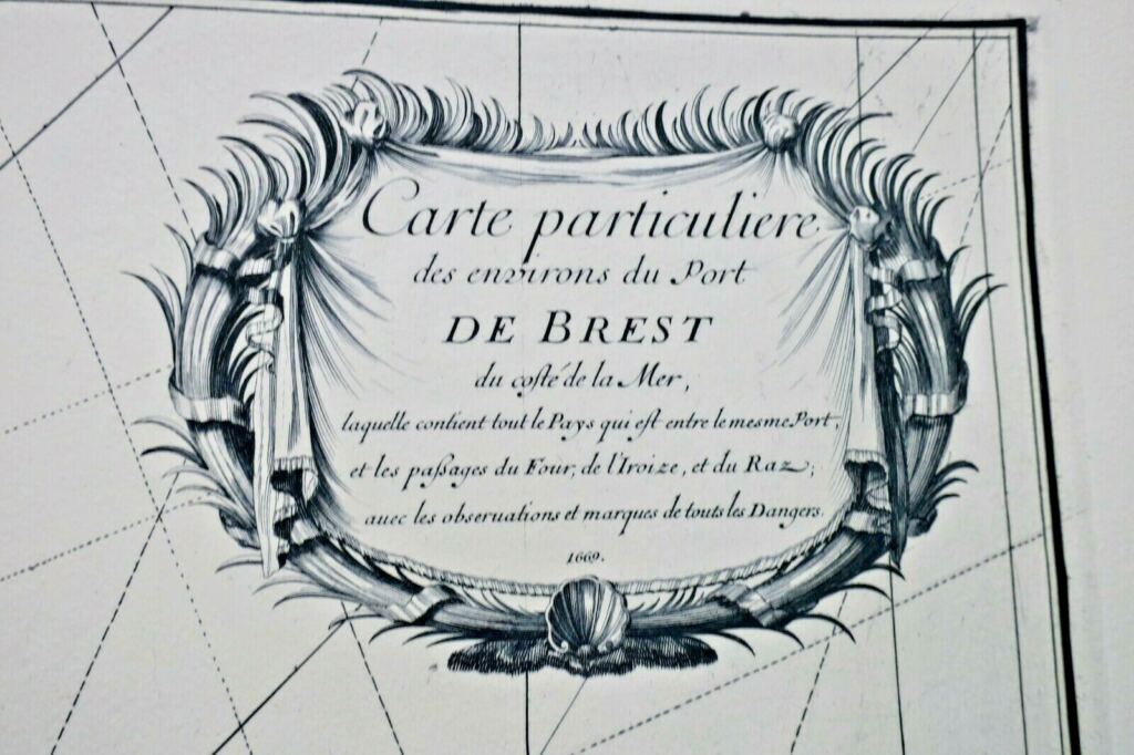 Seltene gestochene Karte des Hafens von Brest, 1669