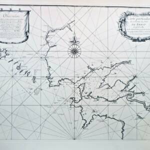 Brest Carte 62,5 x 90 cm carte particulière des environs du port de Brest 1669