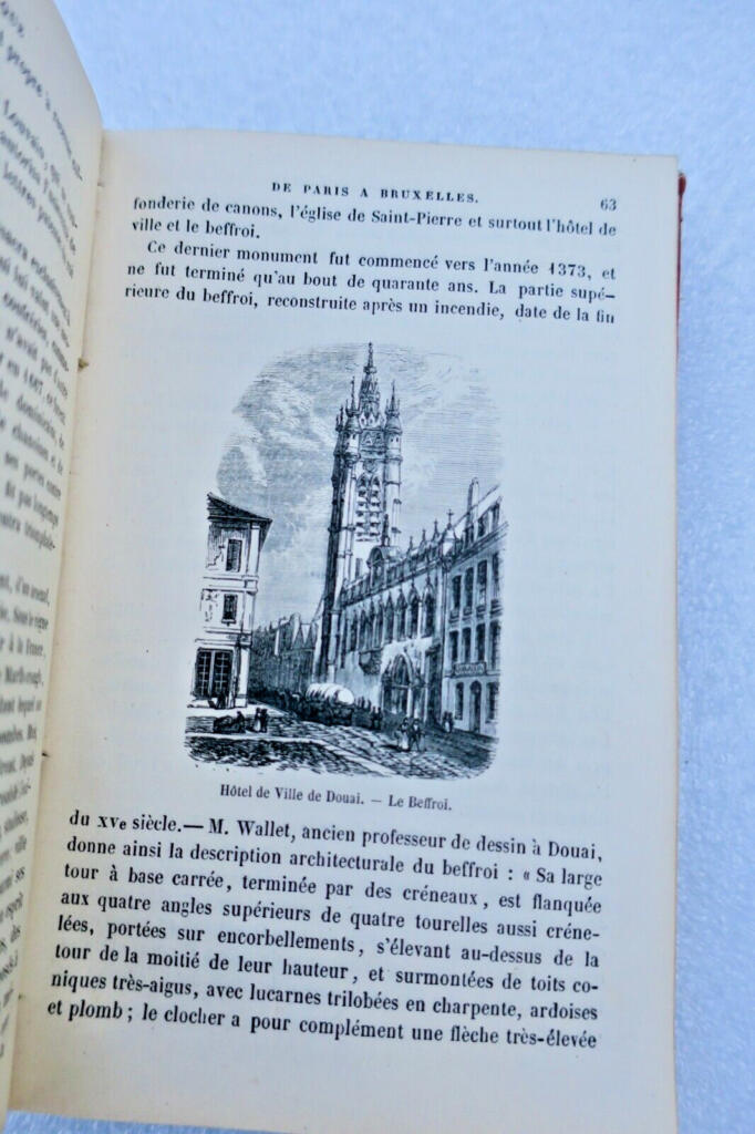 Brussels BELGIUM Itinerary of the Paris to Brussels Railway 1853
