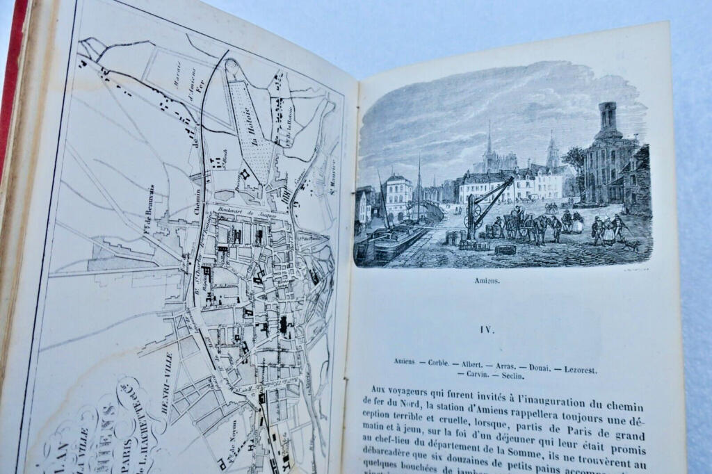 Brussels BELGIUM Itinerary of the Paris to Brussels Railway 1853