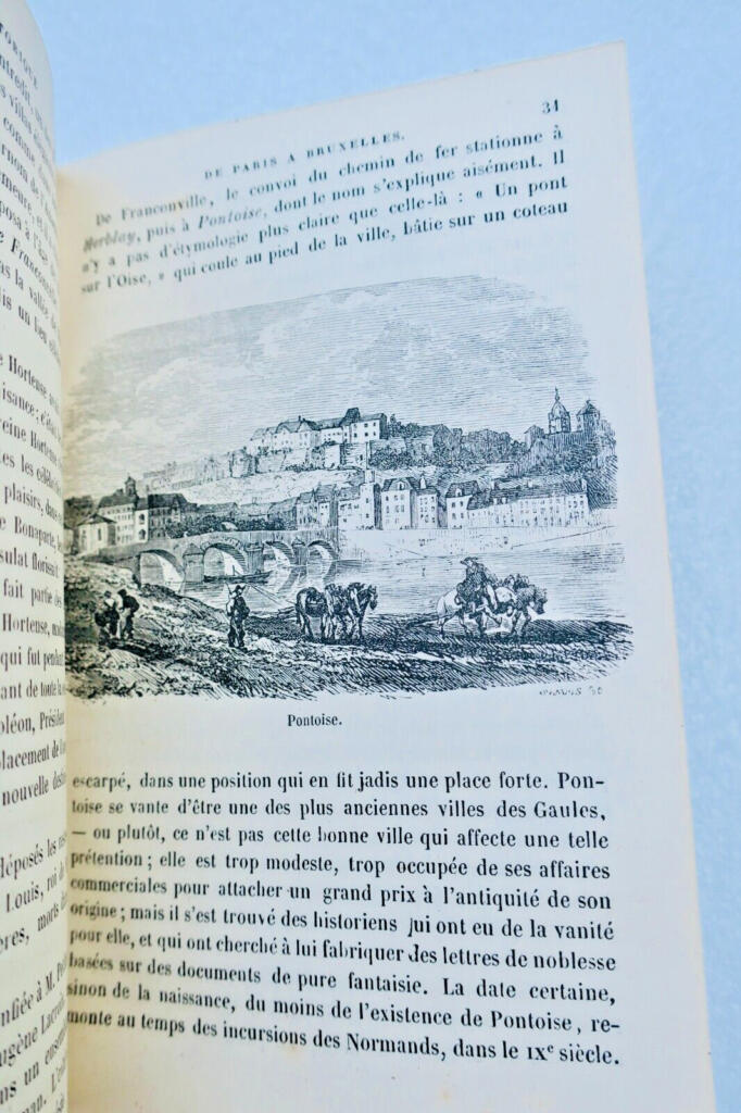 Brussels BELGIUM Itinerary of the Paris to Brussels Railway 1853