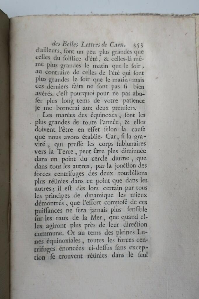 CAEN MEMOIRES DE L&rsquo;ACADEMIE DES BELLES LETTRES DE CAEN 1755