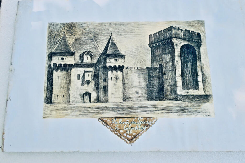 Cahors Hanging Tower - 1946 Etching