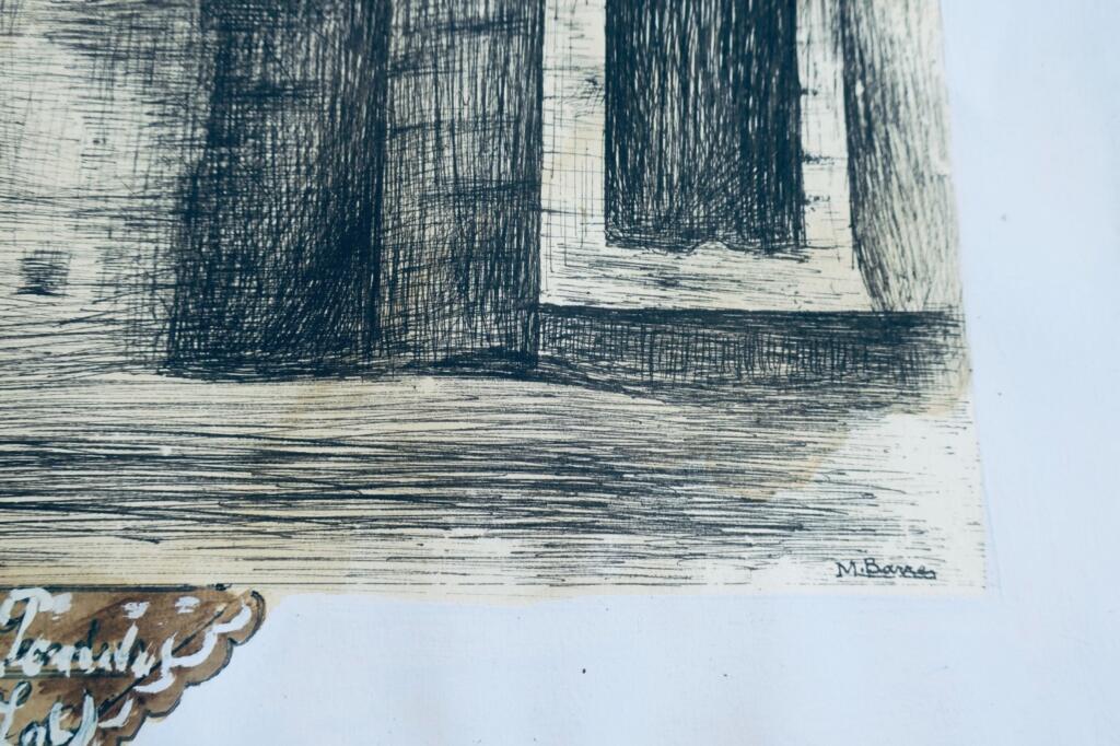 Cahors Hanging Tower - 1946 Etching