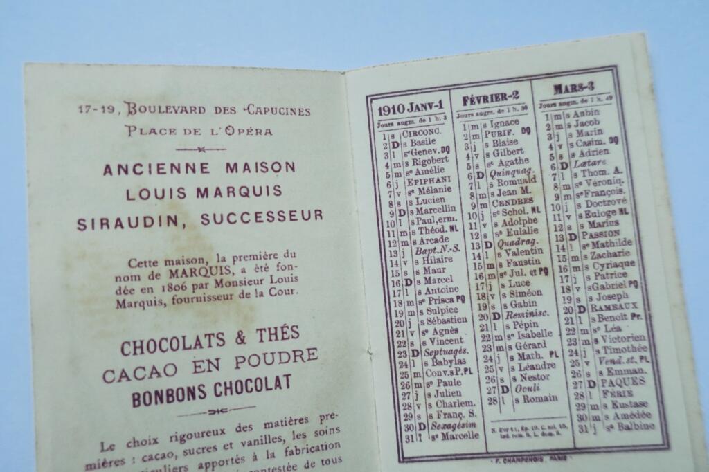 Miniaturkalender 1910 - Siraudin Bonbons