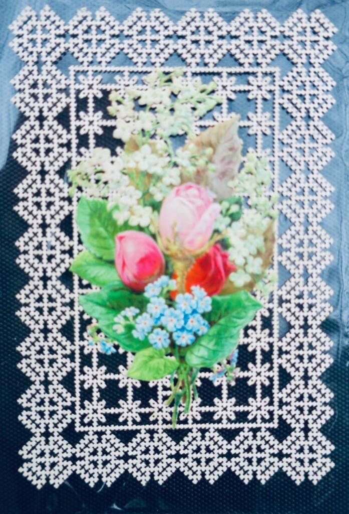Canivet au bouquet 92 x 138 mm. authentique