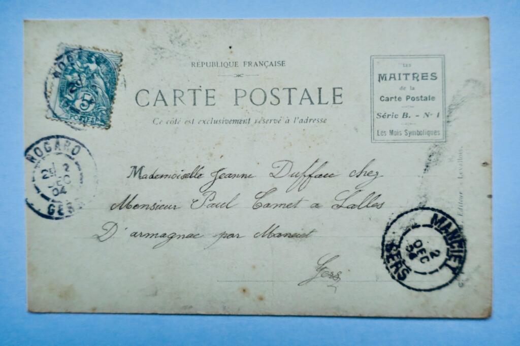 CARNIEL MAITRES DE LA CARTE POSTALE MOIS SYMBOLIQUES ART NOUVEAU série B n°1,2