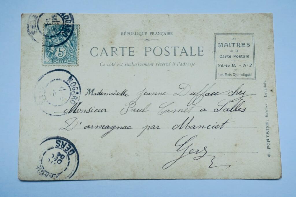 CARNIEL MAITRES DE LA CARTE POSTALE MOIS SYMBOLIQUES ART NOUVEAU série B n°1,2