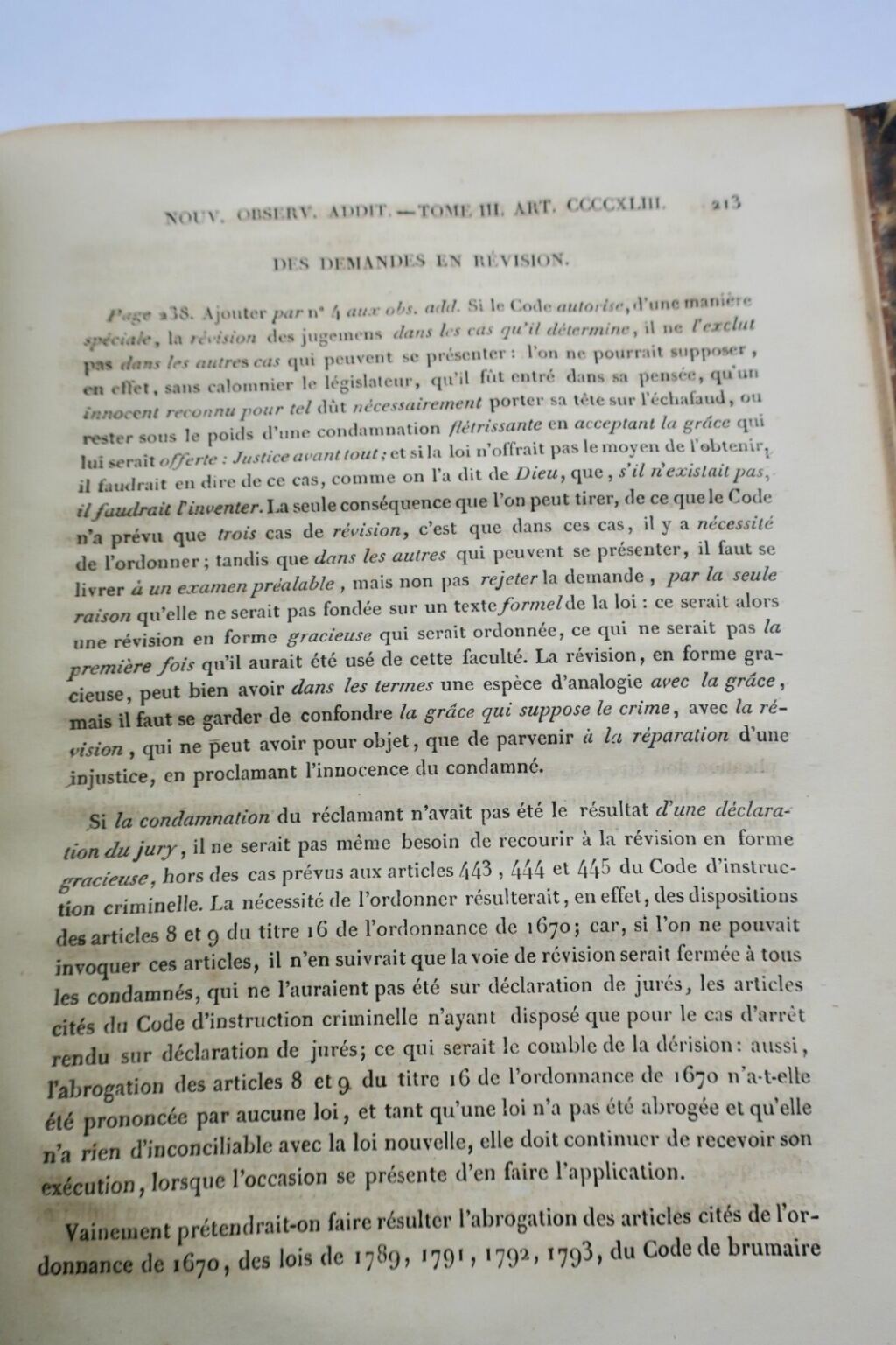 CARNOT (Joseph-François-Claude). De l’Instruction criminelle