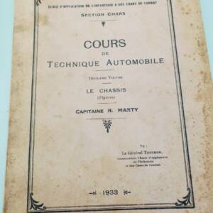 Cavalerie cours de technique automobile 1933 Section chars