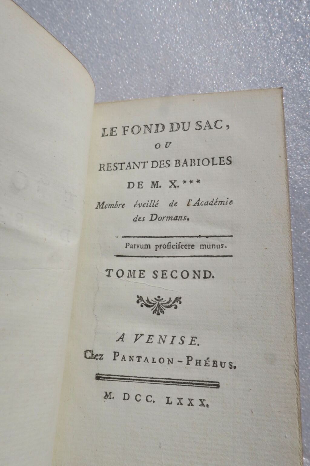cazin Le Fond du sac, ou restant des babioles 1780