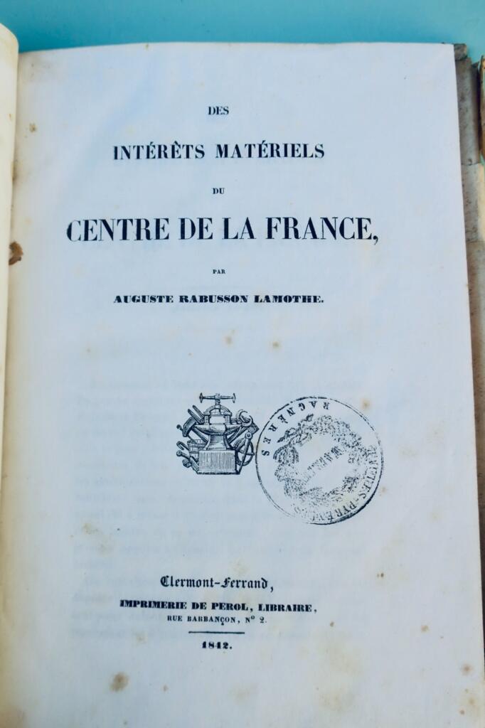 Materielle Interessen Zentralfrankreichs, 1842