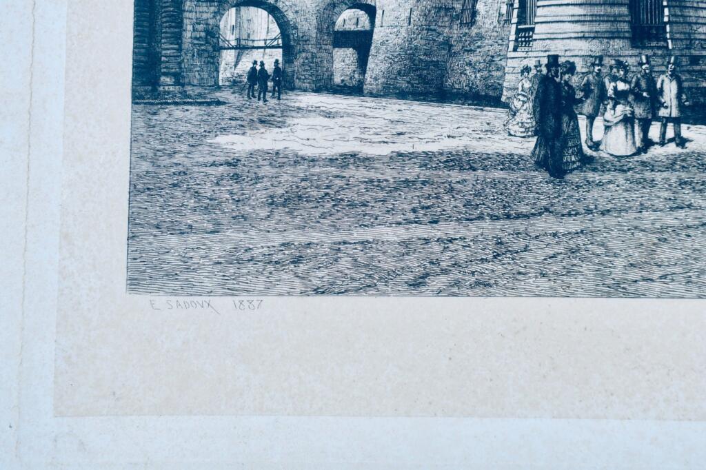 Chantilly Castle Garden View Etching