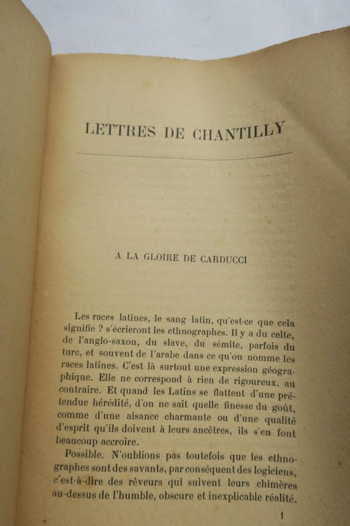 Chantilly lettres de chantilly 1907