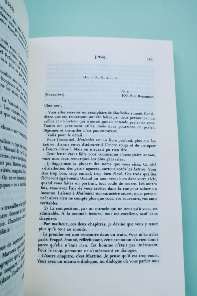 フランス人作家による往復書簡、1950年~1962年