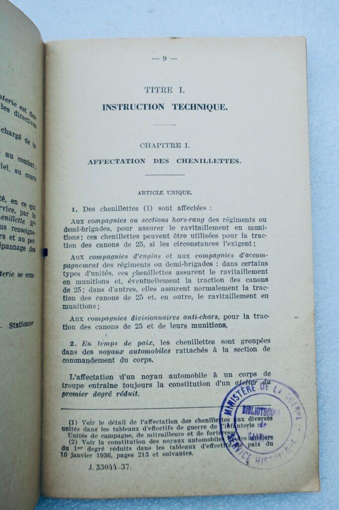 chenillettes notice d’emploi des chenillettes d&rsquo;infanterie 1937