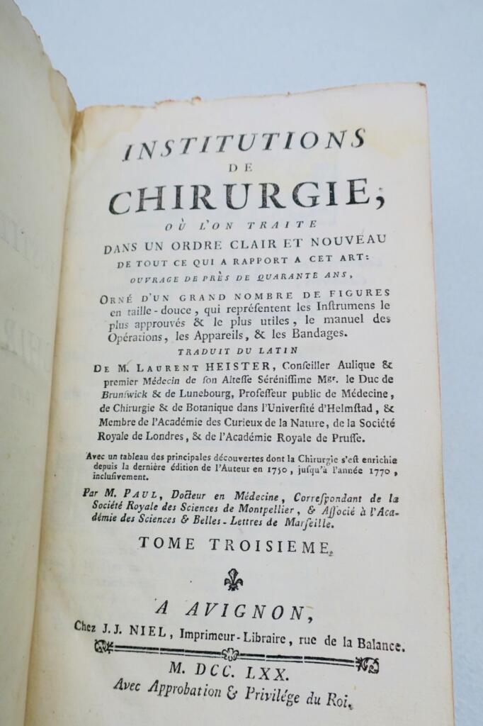 Chirurgie Laurent HEISTER Institutionen der Chirurgie 1770