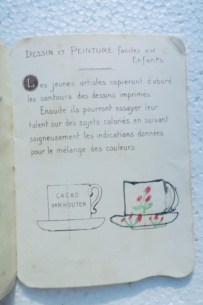 chocolat album van Houten pour apprendre le dessin 140 x 100 mm.
