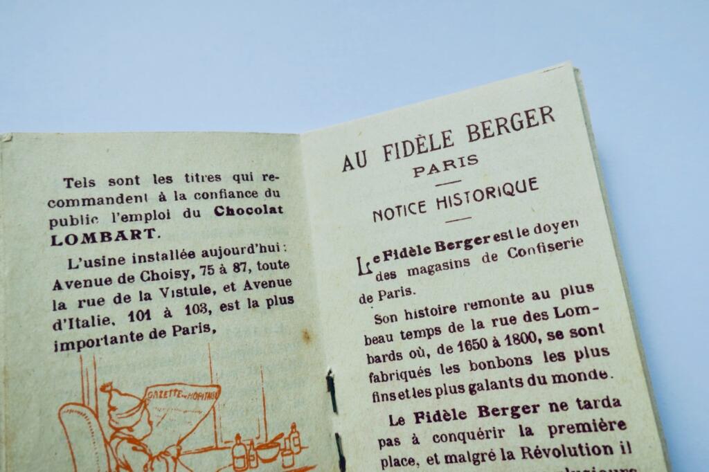 chocolat Lombart 1913 calendrier 48 x 76 mm.
