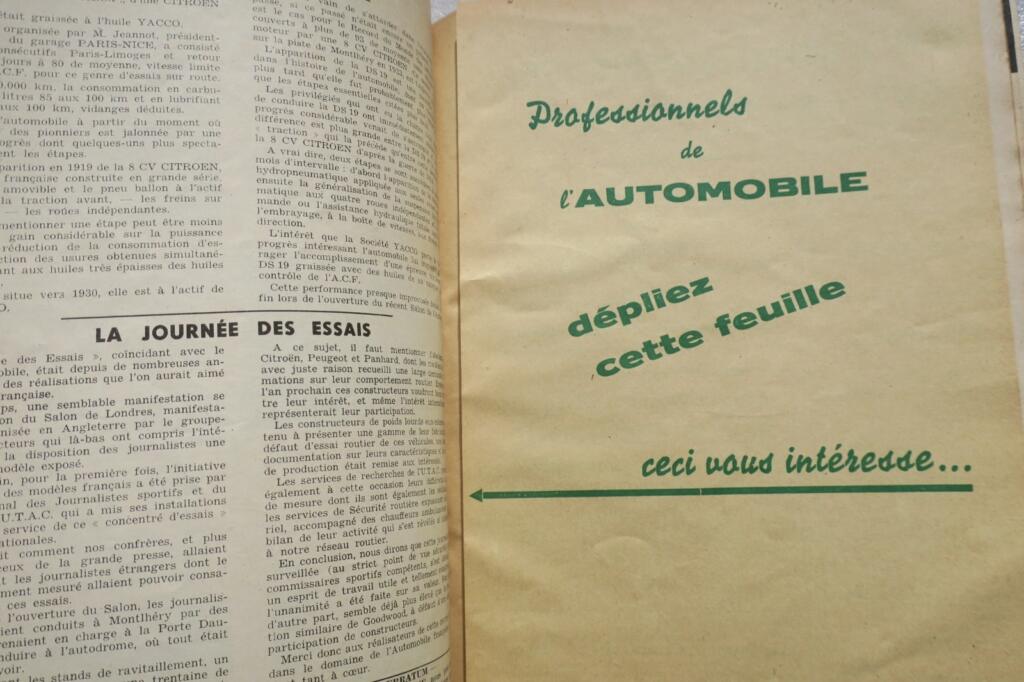 Citroën 11 D REVUE TECHNIQUE AUTOMOBILE 1956