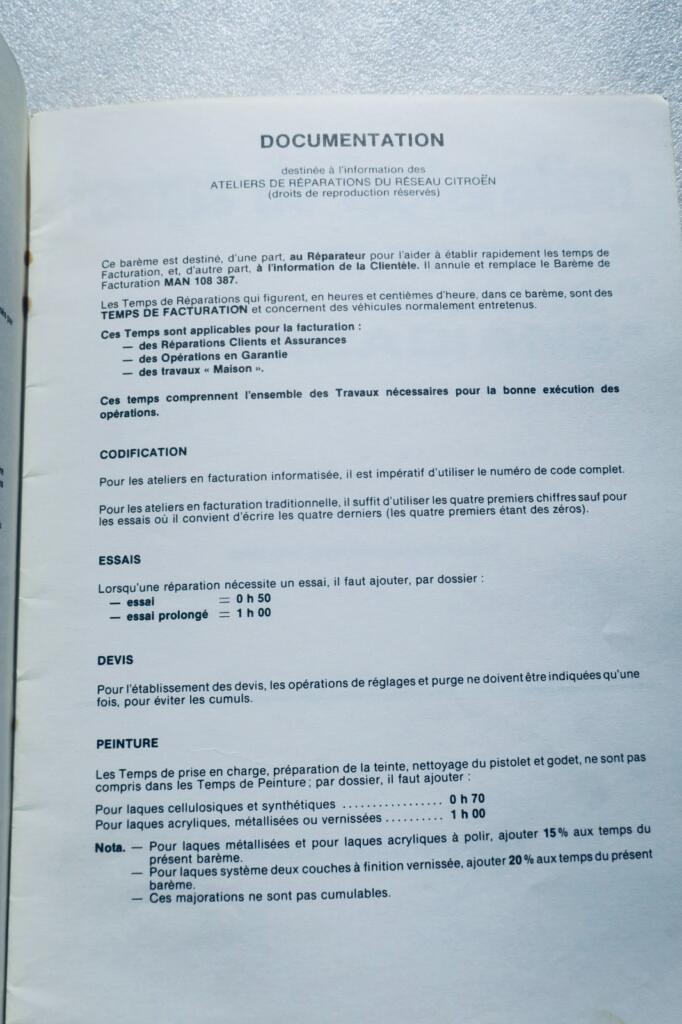Citroën Diane & Acadiane Mechanische Fakturierungszeit