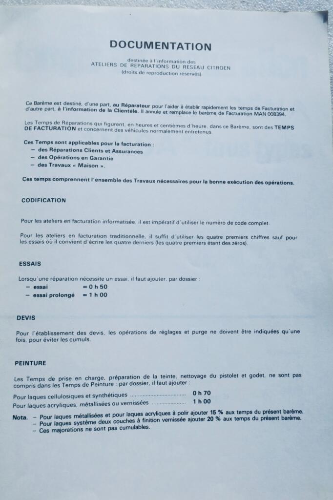 Citroën Visa Mechanical Service Manual
