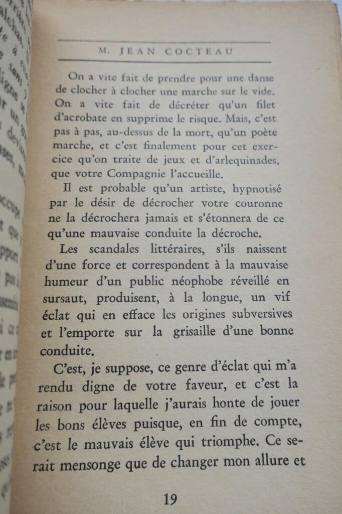 Cocteau's Academy Reception Discourse