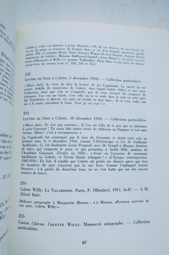 Colette Paris Bibliothèque nationale 1973