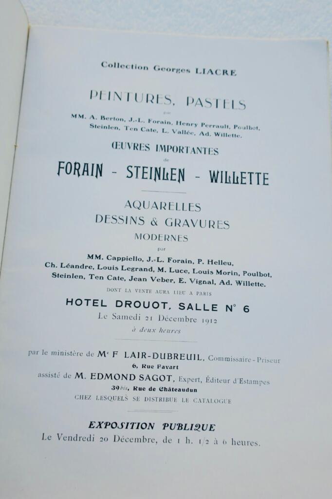 Gemälde und Pastelle von Forain, Steinlen, Willette