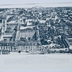 Collège Henri IV ou lycée Napoléon...1861 C. Meryon EAU-FORTE vue à vol d'oiseau