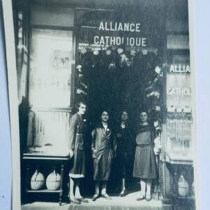 commerce devanture ALLIANCE CATHOLIQUE photo argentique 1929