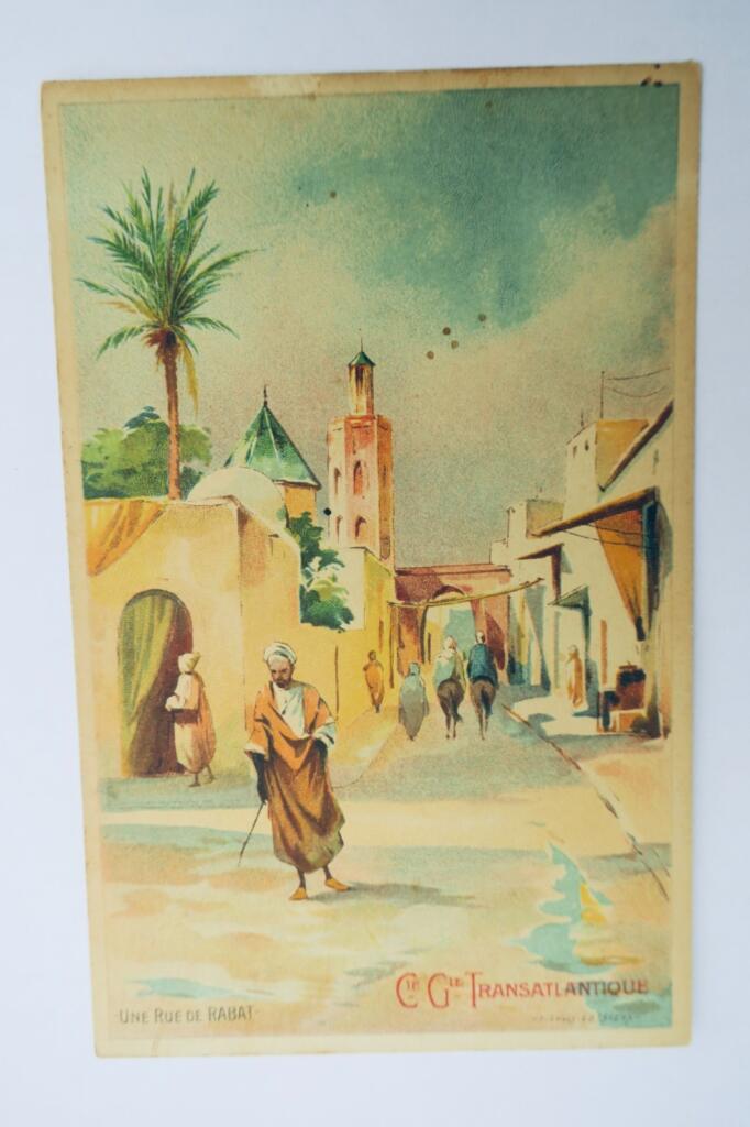 Transatlantic Company postcards illustrated by Lessieux