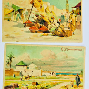 compagnie générale transatlantique 3 CPA Illustrées par Louis Lessieux