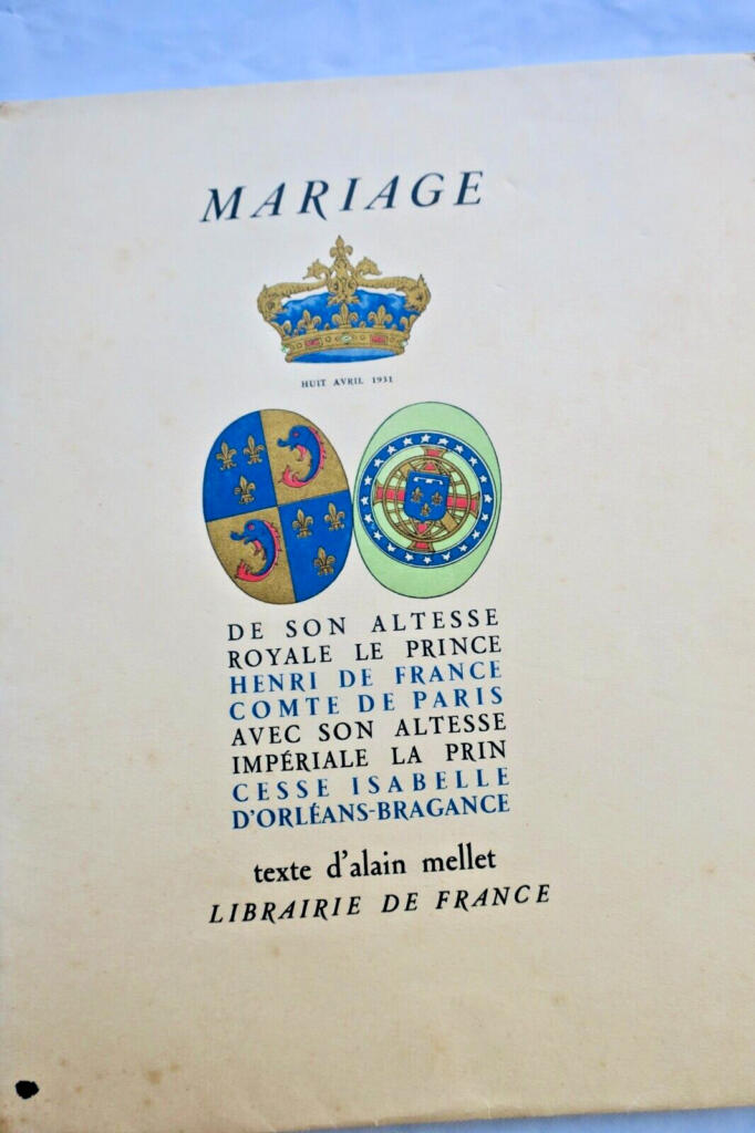 Königliche Hochzeit von Prinz Henri de France, 1931