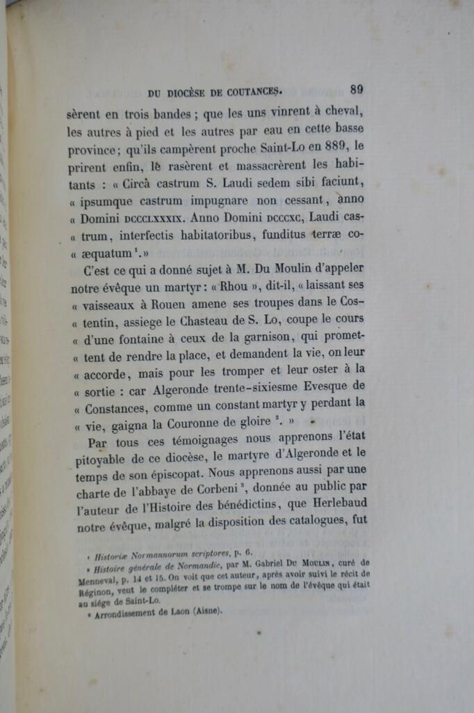 Coutances Histoire ecclésiastique du Diocèse de Coutances 1874