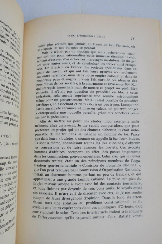 CUBA. TEMOIGNAGES VECUS. 1953-1960