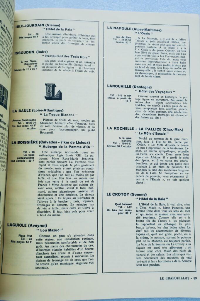 1968年冬の料理ガイドとレシピ集